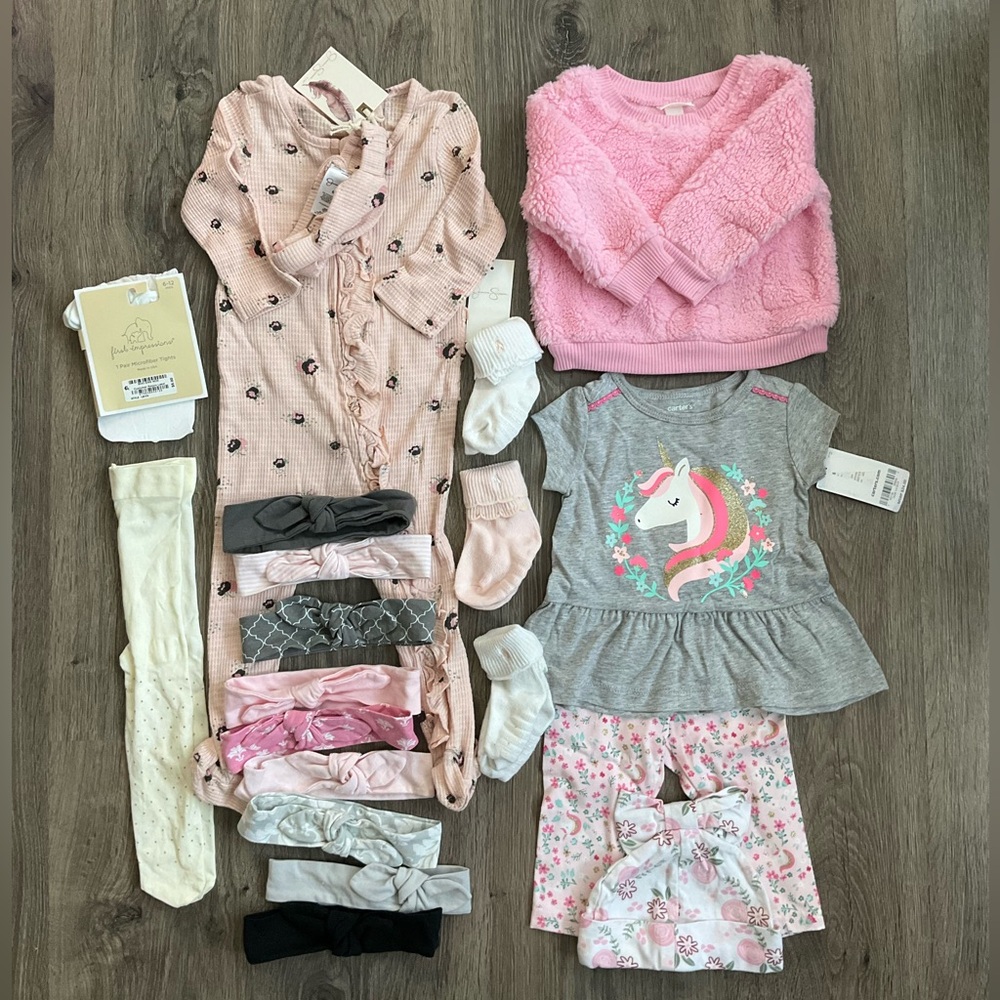 Baby Girl Bundle of Clothes & Accessories 3/6/12 Months